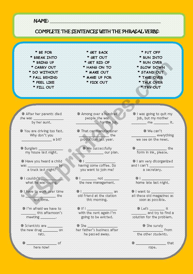 Exercises - Phrasal Verbs [2/3]